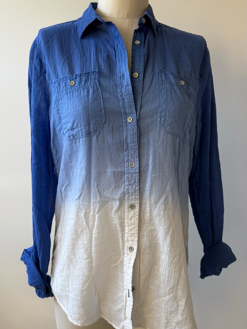 STYLUS Blue to White Ombre Button-Down Shirt